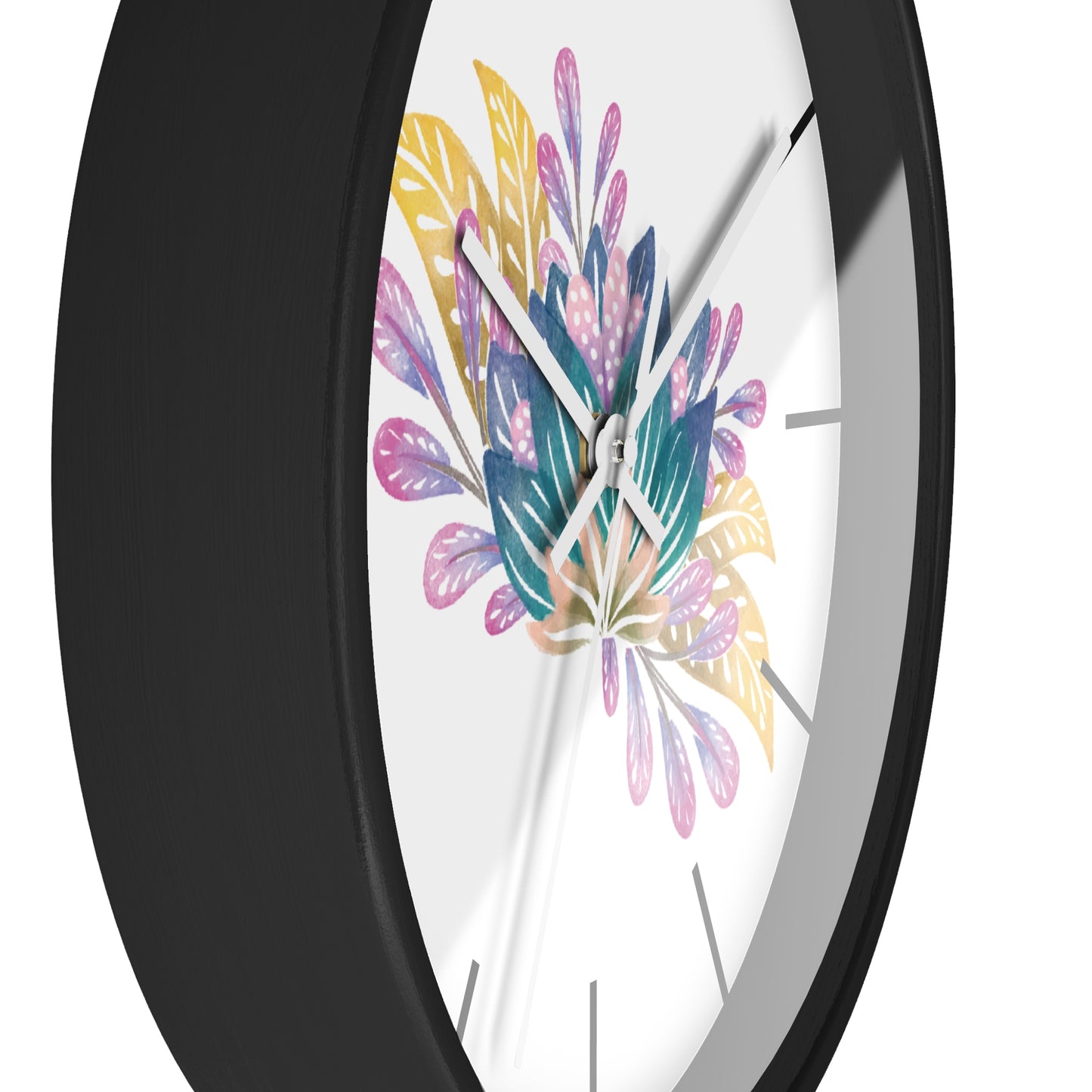 Blue Flower Wall Clock, Blue Floral Wall Clock - Ultra Line