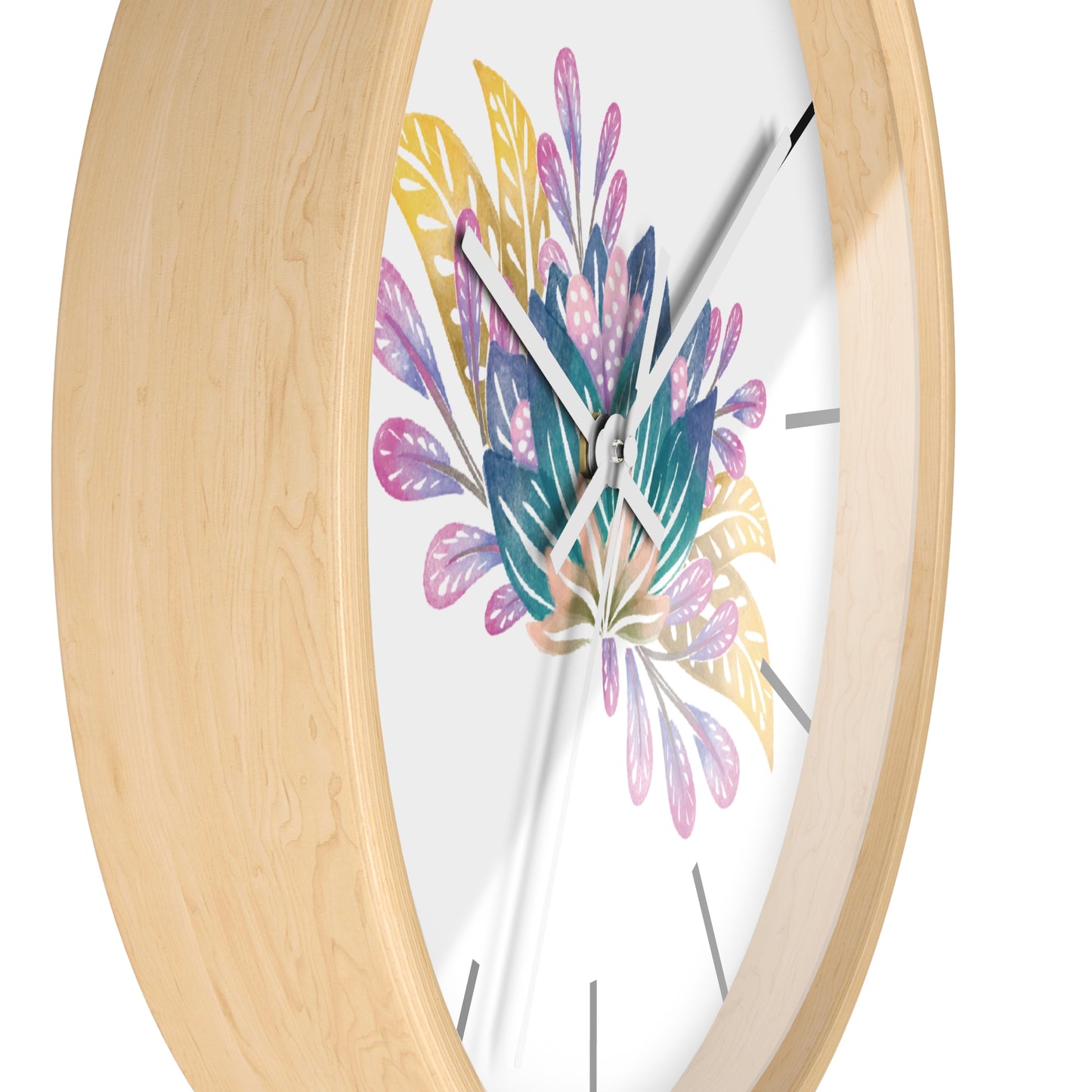 Blue Flower Wall Clock, Blue Floral Wall Clock - Ultra Line