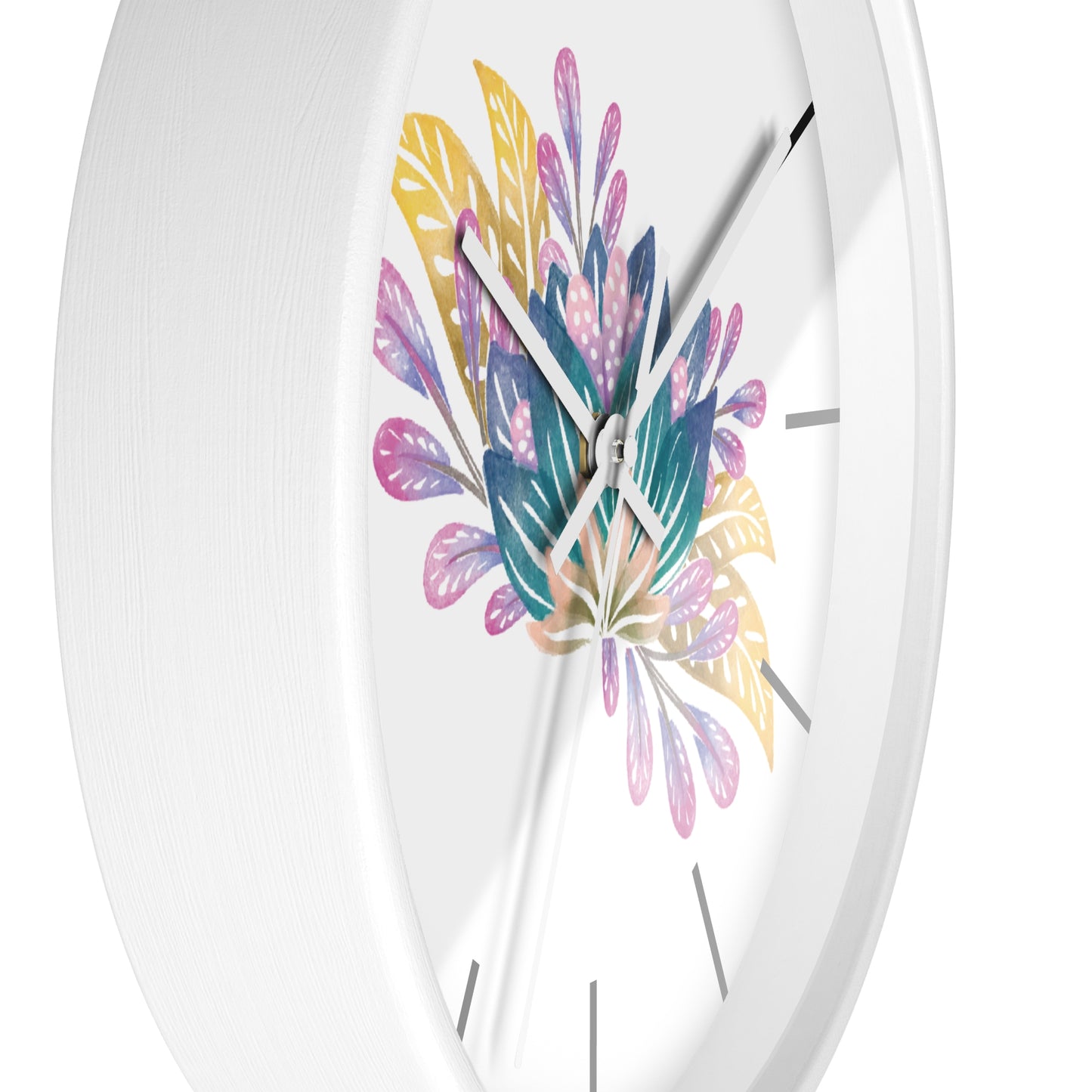 Blue Flower Wall Clock, Blue Floral Wall Clock - Ultra Line