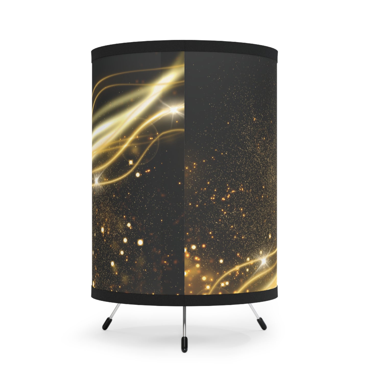 Golden Tripod Lamp with High-Res Printed Shade, US\CA plug, Tripod Gold Floor Lamp - Ultra Line