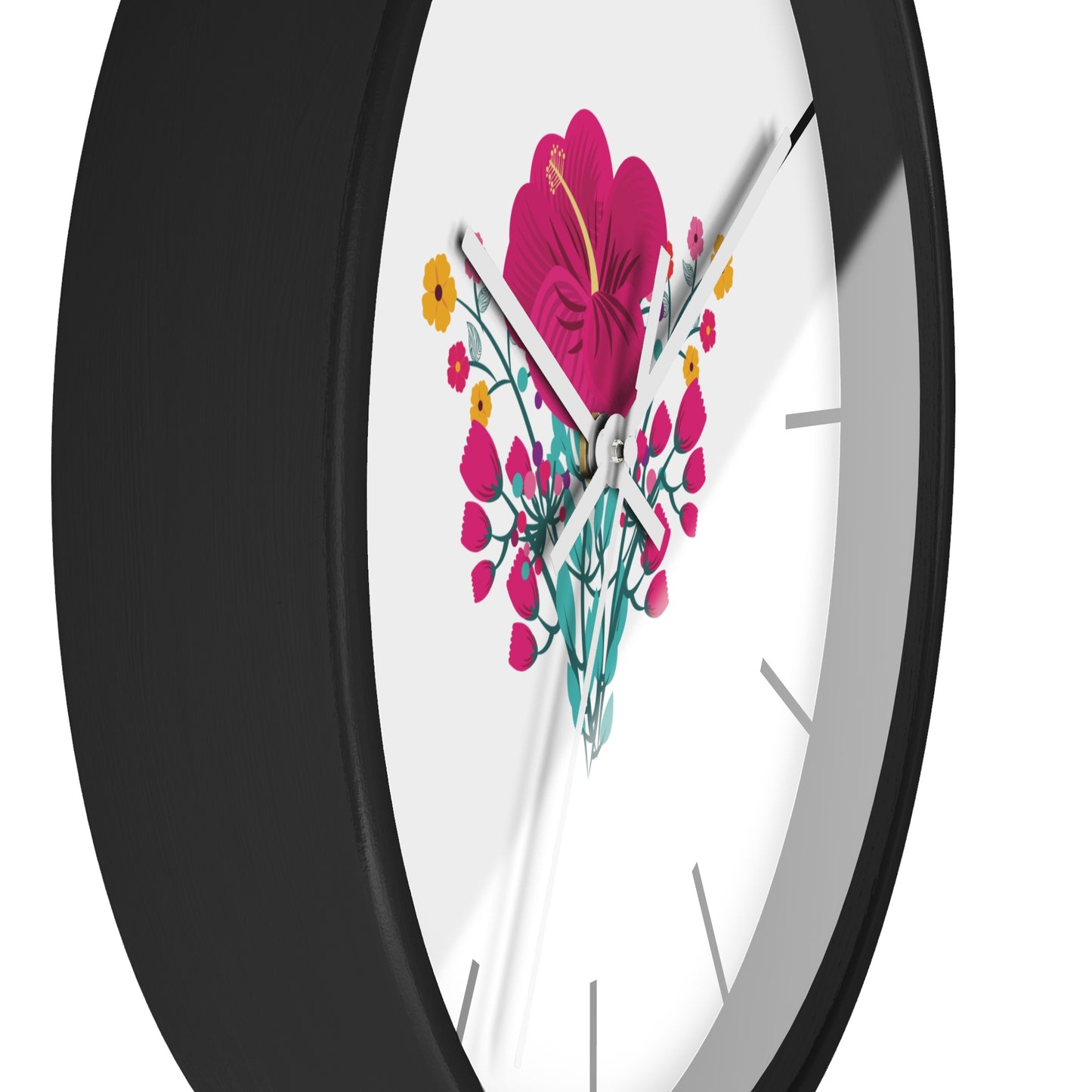Red Rose Wall Clock, Wall Clock Red Colour - Ultra Line