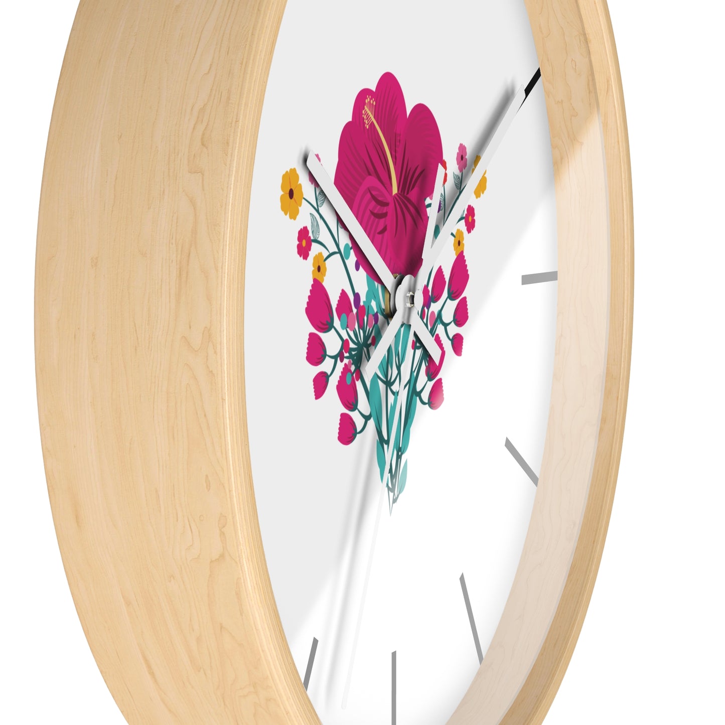 Red Rose Wall Clock, Wall Clock Red Colour - Ultra Line