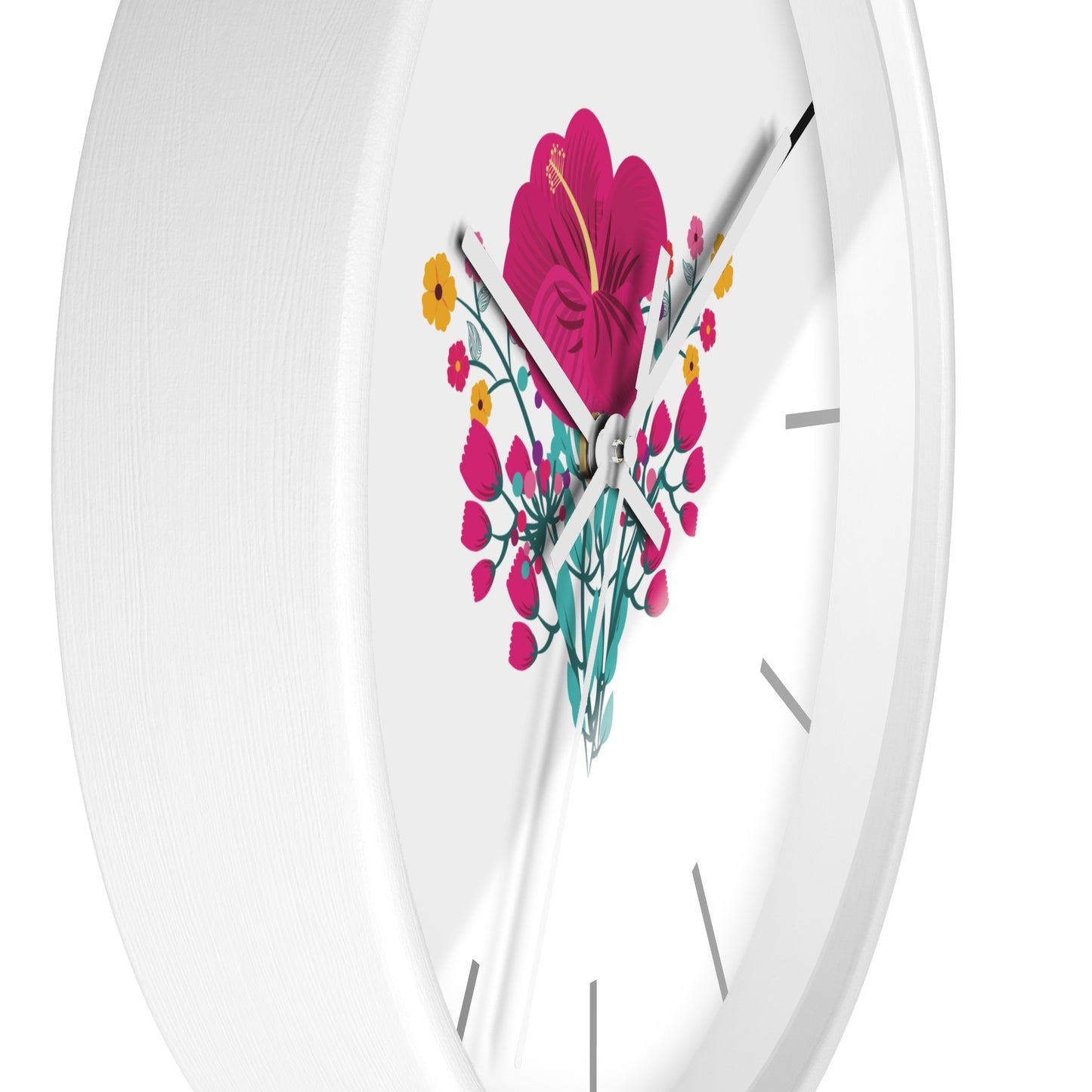 Red Rose Wall Clock, Wall Clock Red Colour - Ultra Line