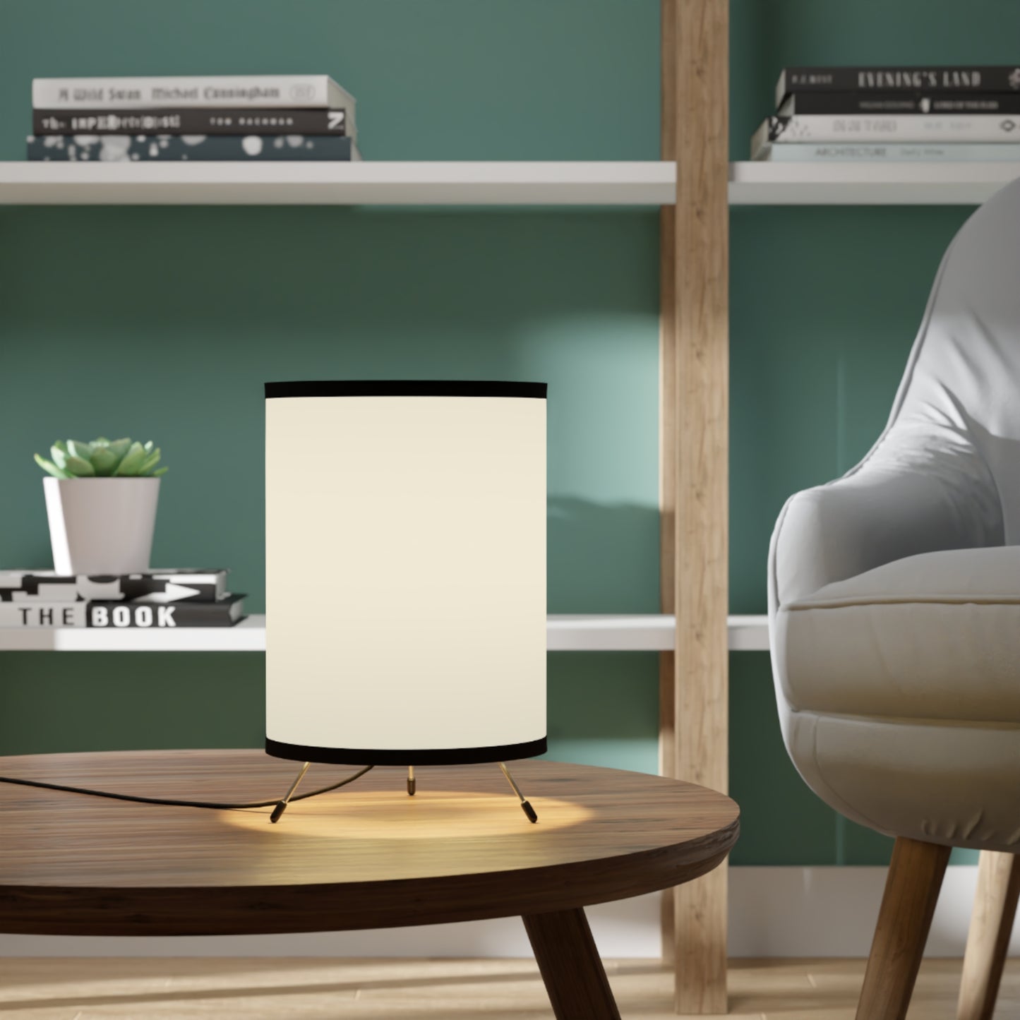White Tripod Lamp with High-Res Printed Shade, US\CA plug, Lamp Shade Tripod - Ultra Line