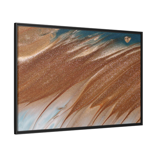 Beige Designed Matte Canvas, Black Frame, Beige Canvas Art - Ultra Line