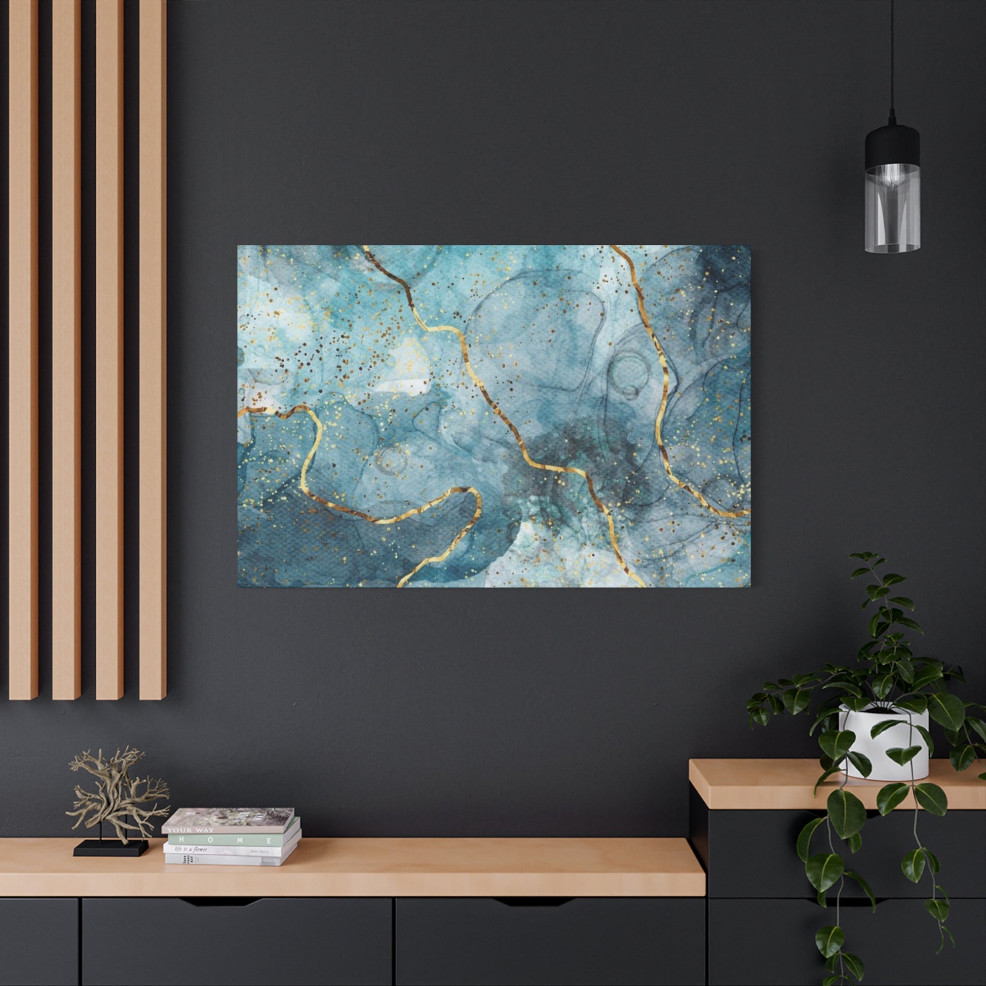 Blue Marble Matte Canvas, Stretched, 1.25", Marble Art on Canvas - Ultra Line