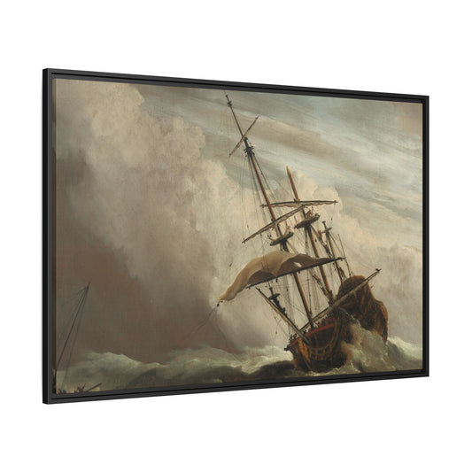 Boat Matte Canvas, Black Frame, Wall Art of Boats - Ultra Line