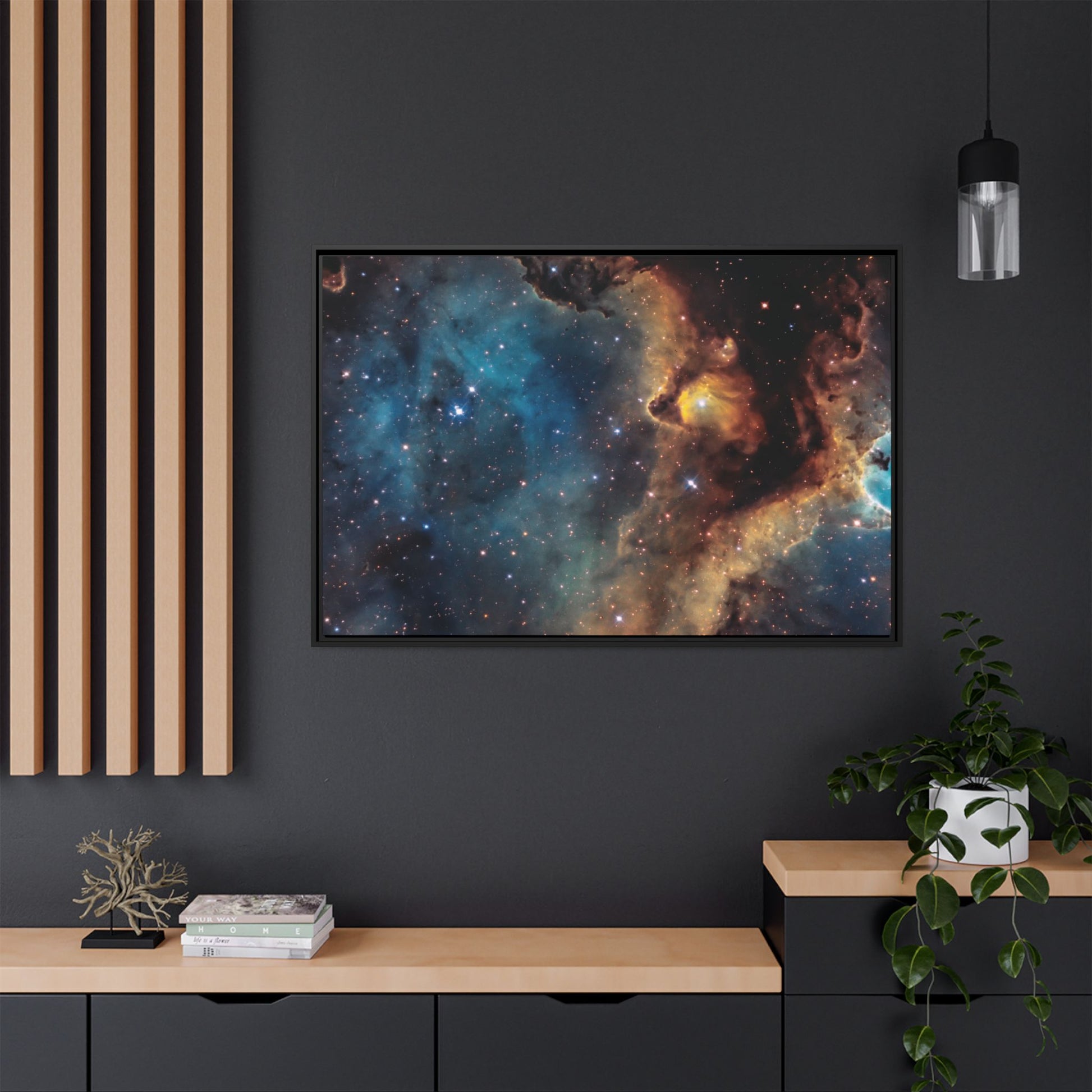 Galaxy Matte Canvas, Black Frame, Galaxy Matte Painting - Ultra Line