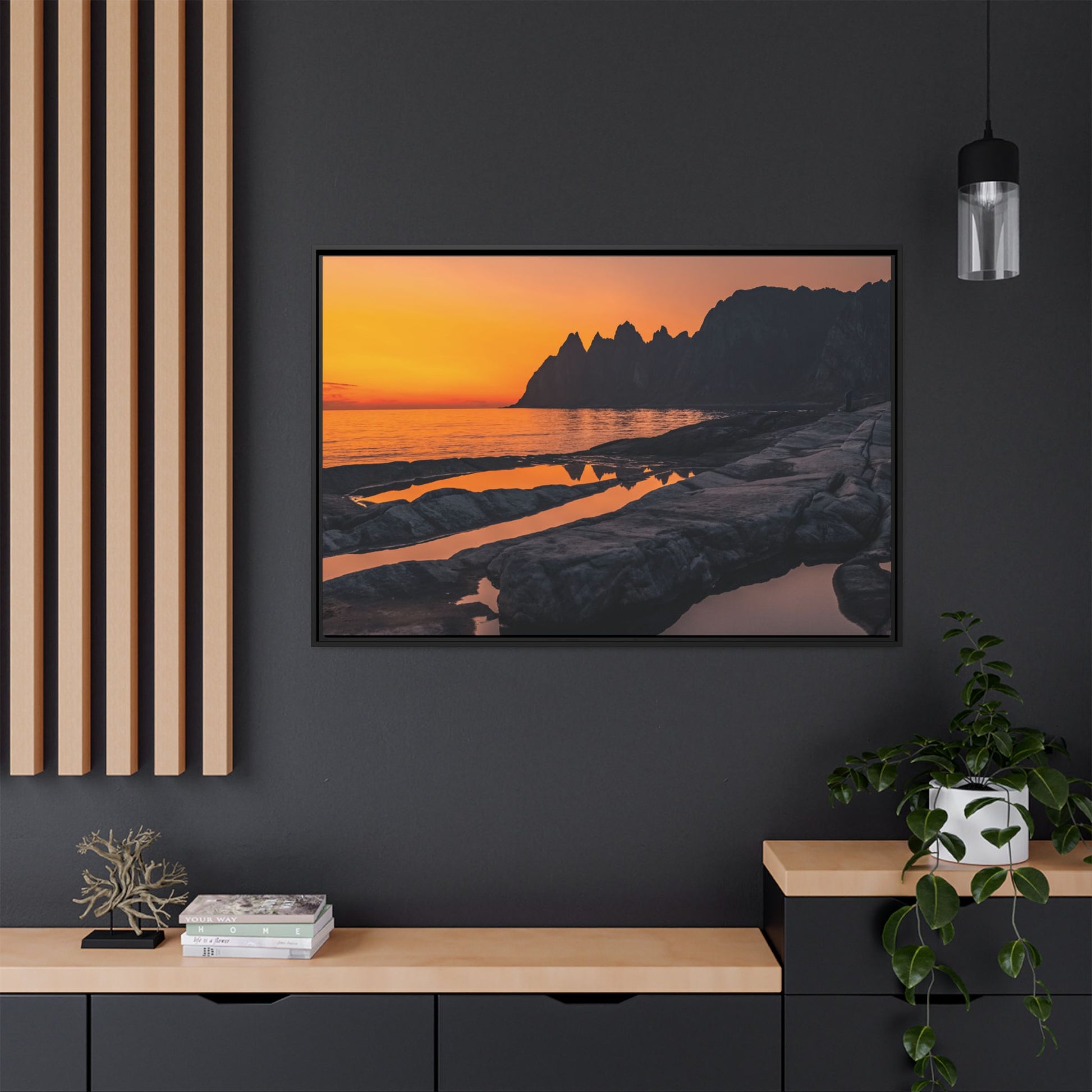 Mountain Matte Canvas, Black Frame, Mountain Matte Painting - Ultra Line