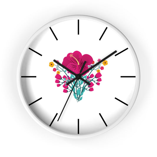 Red Rose Wall Clock, Wall Clock Red Colour - Ultra Line
