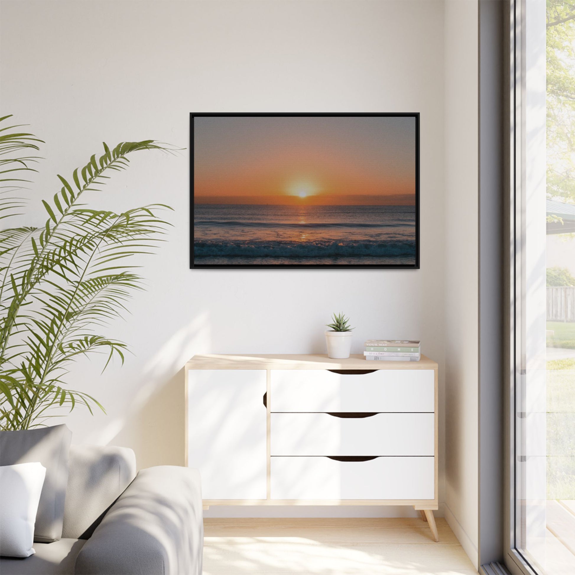 Sunset Matte Canvas, Black Frame, Matte Canvas - Ultra Line