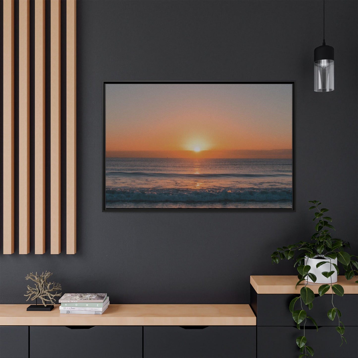 Sunset Matte Canvas, Black Frame, Matte Canvas - Ultra Line